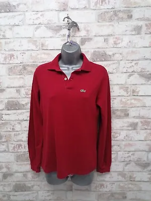 £20 • Buy  Lacoste Fraise Red Long Sleeve Polo Shirt, Size EU42 UK14 Womens 