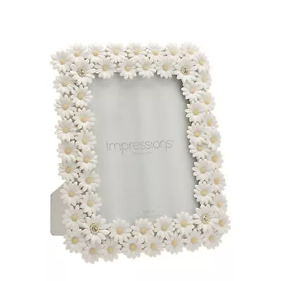 Impressions White Resin Daisy Photo Frame 6  X 8  • £24