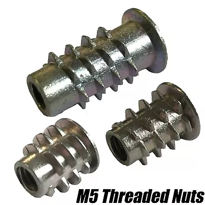 M5 Threaded Hex Drive Fixing Type D Wood Insert Furniture Nuts Fasteners • £1.89