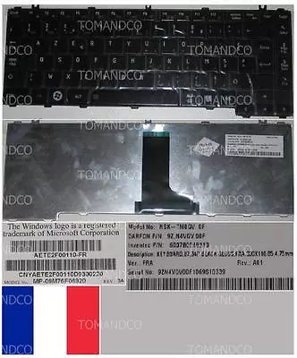 Azerty French Keyboard Toshiba L600 NSK-TM0GV 9Z.N4VGV.00F MP-29 6/12ft76F06920 • $36.74