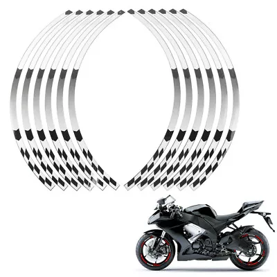 17  Rim Stripes Wheel Tape Sticker Decals Fit KAWASAKI NINJA 1000 250 300 White • £17.04