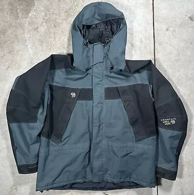 Vintage MOUNTAIN HARDWEAR Gore-Tex Jacket W/ Hood Gray Green Size XL Ski • $64.99