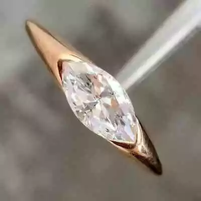 2.20Ct Marquise Cut Lab Created Diamond Wedding Women Ring 14K Rose Gold Plated • $76.99