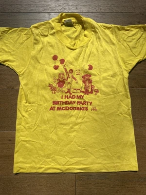 $10.50 • Buy Vintage 1980s I Had My Birthday Party At McDonalds Tshirt Size 10-12 Child Shirt