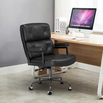 Genuine Leather Office Chair Ergonomic Executive Chair Boss Computer Desk Seat • £339