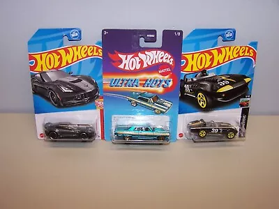 Hot Wheels Die-Cast Cars 1:64 (Lot Of 3) Corvette & Chevelle • $12.99