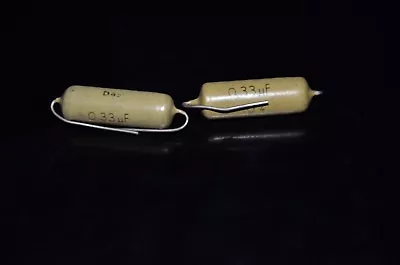 Two Vintage Mullard Mustard Philips Capacitors 0.33mfd /160V MarshallFender ... • $9.50