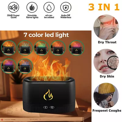 USB Air Humidifier Essential Oil Aroma Diffuser 3D Flame Mist Home Office Decor • $19.72