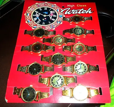 1960's (12) High Class Girls Toy Watch Store Display Complete Japan  • $48