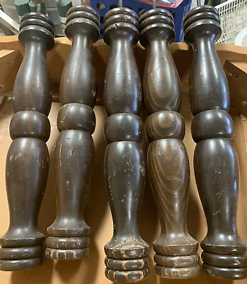 Vtg Pine Balusters Wood Architectural Salvage Spindle Post Set Of 5   15” Tall • $40