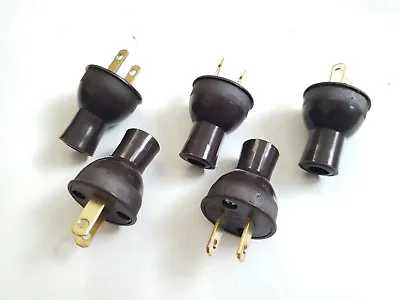 5 Pack Round Vintage Antique BROWN Electrical Plug Lamp Cord Fan Steampunk  • $16.99