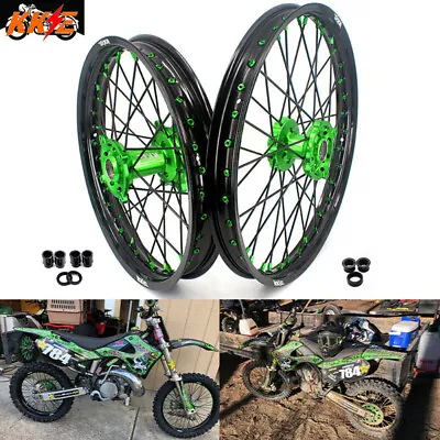 $629 • Buy KKE 21/19 CNC MX Dirt Bike Rims Wheels Set Fit Kawasaki KX250F KX450F 2006-2021