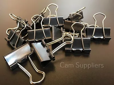 £3.70 • Buy 24 X Medium - X Large Bulldog Letter Clips Binder Paper Filing Metal Black