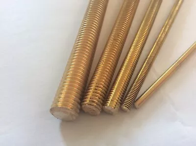£2.99 • Buy M2 M3 M4 M5 M6 M8 M10 BRASS THREADED BAR Rod Studding Studs X 50mm To 300mm Long