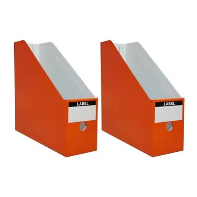 Orange-red Cardboard Magazine Holder 2 Pack Magazine File Holder For Desk Stu... • $13.85