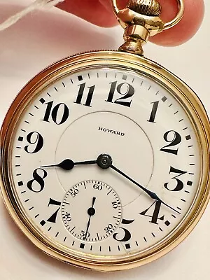 E HOWARD Series 0 23 Jewel Ruby Pins Model 1907 Railroad Pocket Watch High Grade • $261