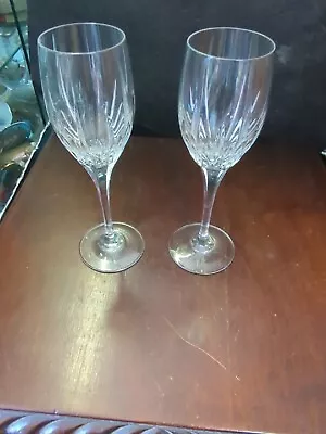 Mikasa Artic Lights Crystal Wine Goblet Glasses Glass Stems 8 1/4  Pair • $49.99