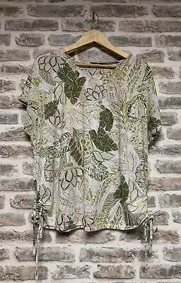 £11.99 • Buy Roman Originals Women Burnout Tropical Print Ruched T-Shirt Size 22