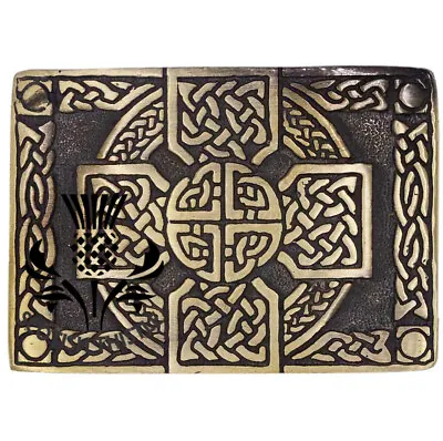 ST Scottish Kilt Belt Buckle Cross Knot Antique Finish/Highland Celtic Buckles • £8.49