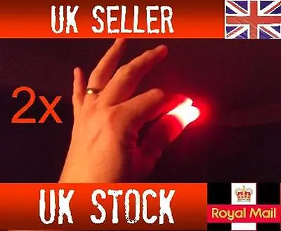 £1.79 • Buy 2x Magic Light Up Thumbs Fingers RED Trick Appearing Light Close Up