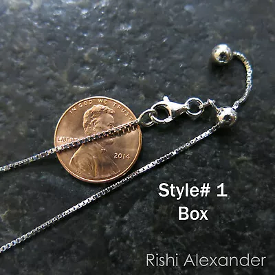 Real SOLID 925 Sterling Silver Unique Adjustable Chain Necklaces Italian Jewelry • $16.99