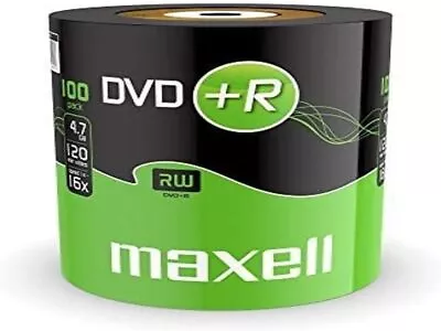 Maxell DVD+R 4.7 GB 16X 120 Min Video - Matt Silver (100 Disk - Shrink Wrapped) • £37