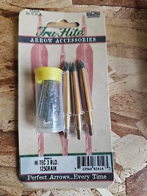  Tru-Flite Mark V HI-TEC 3-Blade 125 Gr Broadheads 3 Pack New Made In USA BN • $14.99