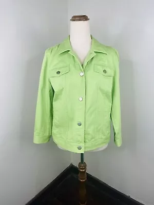 Ralph Lauren Womans Denim Green Jacket 100% Cotton Size Medium • $65