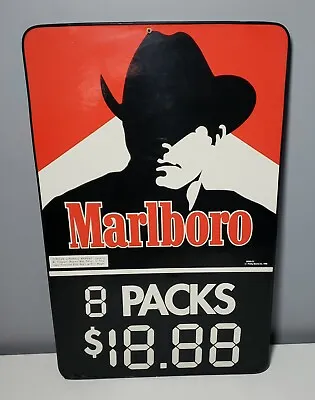 Marlboro Man Double Sided Cigarette Packs Price Sign Phillip Morris Vintage 1992 • $65
