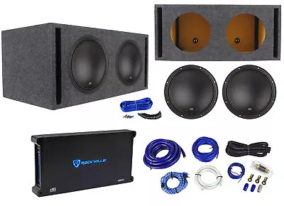 (2) MTX 7512-22 12  3000w Car Subwoofers+Vented Sub Box+Mono Amplifier+Amp Kit • $966.80