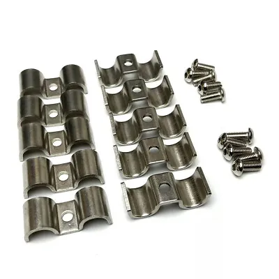 3/8 Stainless Steel Double Fuel Line Or Trans Clamp 10 Pieces With Screws • $15.95