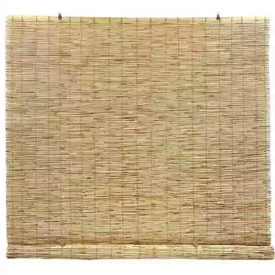 72 X 72  Natural Cordless Light Filtering Bamboo Reed Blind Manual Roll Up Shade • $42.91