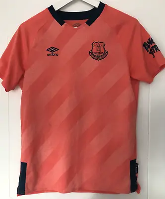 EVERTON Football Shirt 2019 Away Umbro Orange Short Sleeve YXL Boys XL • £12.95