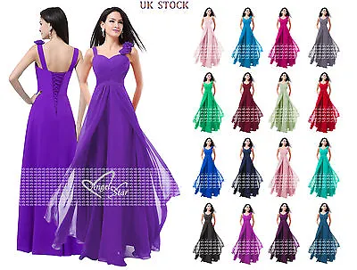 £54.99 • Buy New Formal Chiffon Long Evening Ball Gown Party Prom Wedding Bridesmaid Dress UK