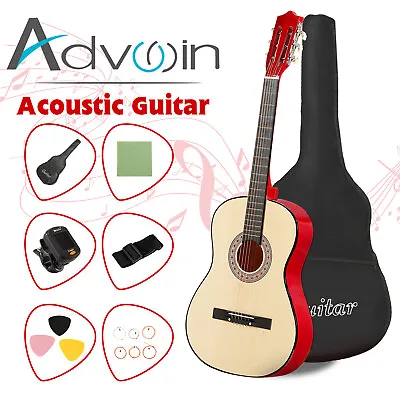$49.90 • Buy 34'' Acoustic Classical Guitar Wooden Beginner W/String Pick Tuner Bag