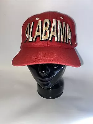 Vintage Alabama Crimson Tide The Game Big All Over Logo Fitted 7 1/2 Hat Flawed • $19.99