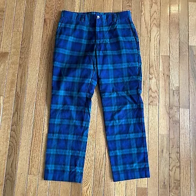 Vineyard Vines Breaker Scottish Plaid Pants Mens 32x28 Chino Blue Green • $28.99