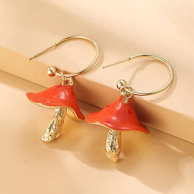 Women Mushroom Dangle Earrings Piercing Ear Drops Hook Accessories Jewelry Gift • $2.70