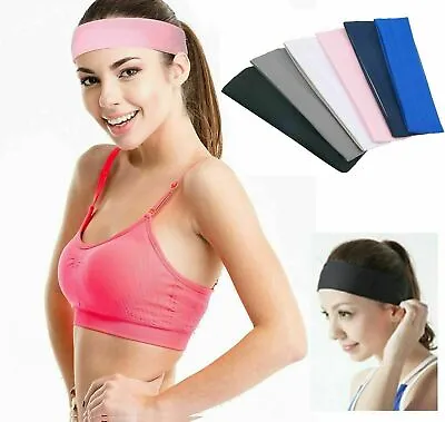 $2.55 • Buy Soft Stretch Headbands Yoga Softball Sports Hair Band Wrap Sweatband Head