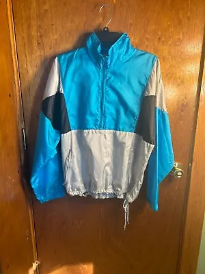 Vintage Electric Avenue Windbreaker Size Large Blue/Silver/Black  • $34.99