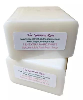 2 Lb EXTRA HARD WHITE Melt And Pour Soap All Natural Bulk Long Lasting NO SWEAT • $15.50