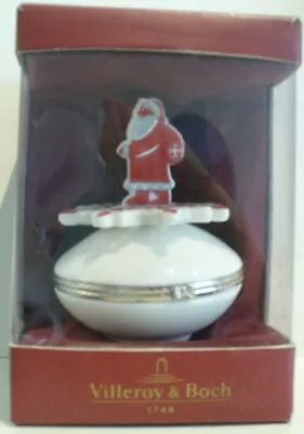 Villeroy & Boch Snow Treats Hinged Lidded Trinket Box Snowflake W/ Santa  • $7.99