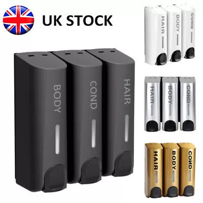 £21.99 • Buy Soap Dispenser Wall Mounted Liquid Bathroom Hand Soap Shower Gel Shampoo New UK