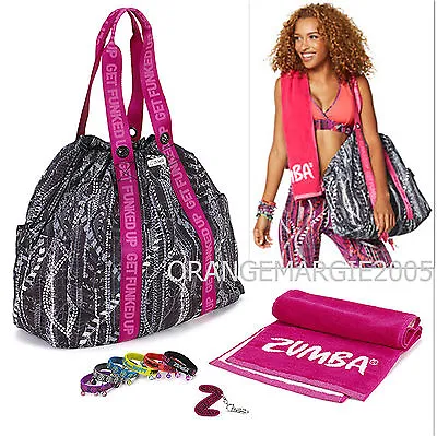 $79.99 • Buy Zumba Tote Bag Duffel GIFT SET +Towell+KeyRing+Bacelets For Gym & Travel Jumbo! 