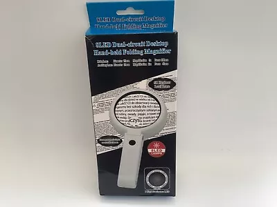 DSL Portable Illuminated LED Magnifying Glass 75mm Diameter With 8 LED Lamps NEW • £10