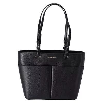 Michael Kors Bedford Black Pebbled Leather Medium Pocket Tote Shoulder • $99.99