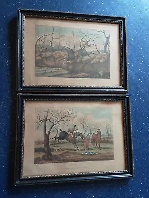 Pair Antique 1822 H. Alken Hand Coloured Prints In Original Hogarth Frames • £260