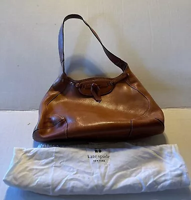 Beautiful Kate Spade Made In Italy Brown Leather Handbag Satchel Tote Purse • £79.15