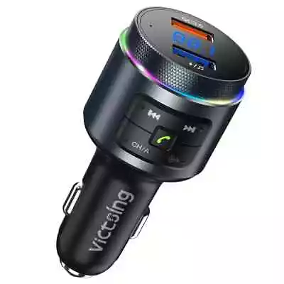 Bluetooth 5.0 FM Transmitter Wireless Bluetooth FM Audio Music MP3 23W PD+QC3.0 • $14.47