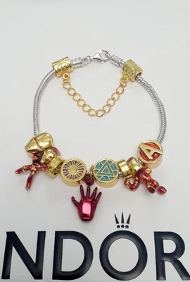 $59.95 • Buy Authentic Pandora Bracelet With Lobster Clasp And Beautiful Generic Charms 21cm